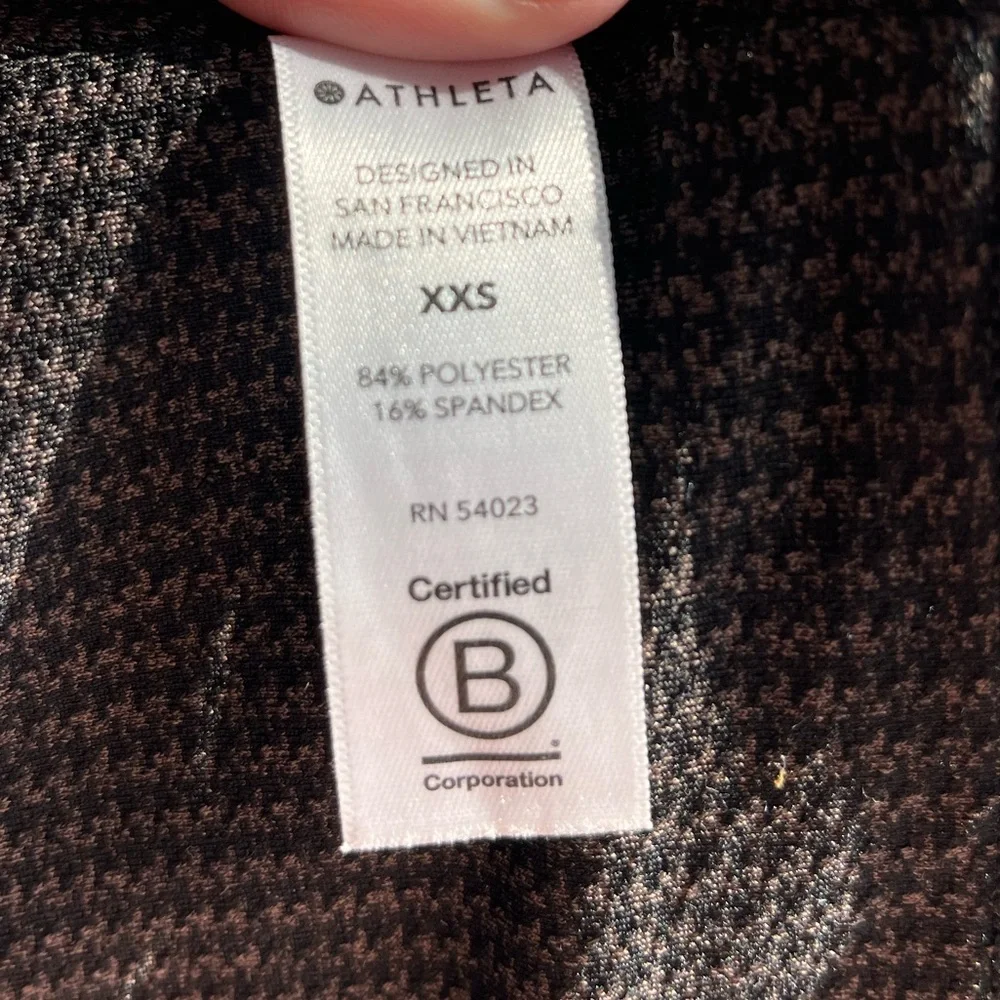 Athleta Delancey Houndstooth Brown Trouser Tight XXS